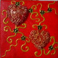 Minibild LOVE  Acrylmalerei auf Keilrahmen mit Staffelei Geschenk zu Muttertag  Valentinstag für Verliebte Bild 3