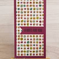 Notizblock: bunte Punkte ~ Text: A Note For You ~ Himbeerrot Bild 1