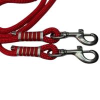 Leine Halsband Set verstellbar, rot, silber, braun, Edelstahl, Wunschlänge Bild 5
