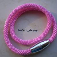 Häkelkette, gehäkelte Perlenkette * Pretty Pink Bild 1