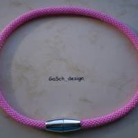 Häkelkette, gehäkelte Perlenkette * Pretty Pink Bild 2