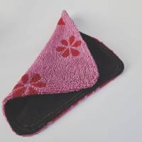 Spültuch EXTRA DICK "Cord-Frottee" in unterschiedlichen Unifarben / pink-rot "Blätter" von he-ART by hel Bild 2