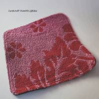 Spültuch EXTRA DICK "Cord-Frottee" in unterschiedlichen Unifarben / pink-rot "Blätter" von he-ART by hel Bild 3