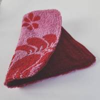 Spültuch EXTRA DICK "Cord-Frottee" in unterschiedlichen Unifarben / pink-rot "Blätter" von he-ART by hel Bild 5