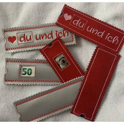 Stickdatei Du und Ich Hülle ITH – Geschenkidee für Valentinstag, Mug Rug & Schokohülle