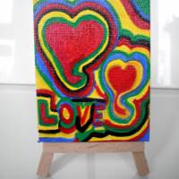 Minibild LOVE Acrylmalerei Keilrahmen Staffelei Geschenk zu Muttertag Valentinstag für Verliebte Bild 2