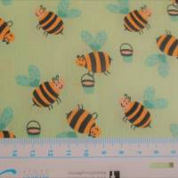 Baumwolle Bienen Limettengrün Oeko-Tex Standard 100(1m /9,00€) Bild 1
