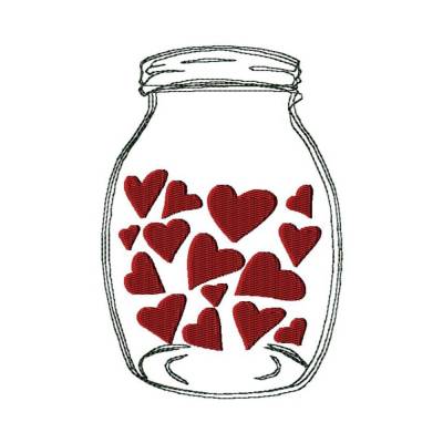 Stickdatei "Herzen im Glas"    Freebie im Februar