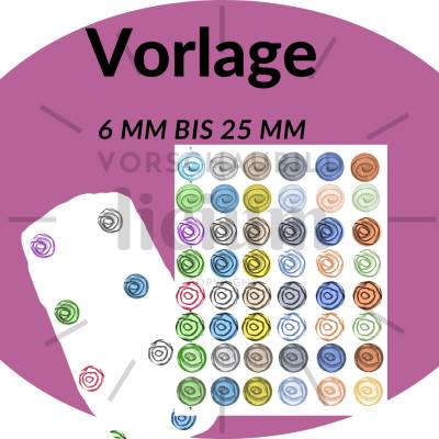 Cabochon Vorlagen - Größe 10 mm - 48 Stück - Datei zum Download