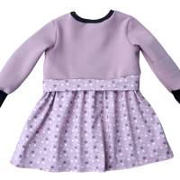 Girly Sweater/Winter mit Schößchen - Mädchenkleid - Größe 116 - altrosa weiß Punkte ‍ Bild 2