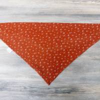 Gepunktetes, rostfarbiges Dreieckstuch aus Musselin, getupftes Halstuch aus Doublegauze Bild 3
