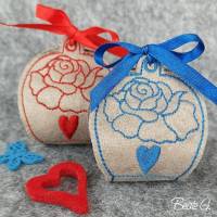 Rose mit Herz, ITH Stickdatei 13 x 18, für Valentinstag, Hochzeit, Geburtstag ... bitte Format auswählen Bild 8