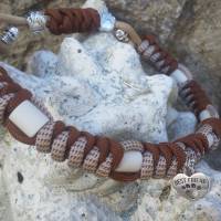 Längenverstellbares EM Keramik Halsband RUND geknotet FUCHSIA-GRAU oder freie Farbwahl:) Bild 4