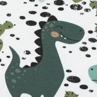 Basel Sweat angeraut Dinosaurier, Kakteen, weiß Oeko-Tex Standard 100(1m/17,-€) Bild 2