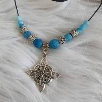 Halskette mit Anhänger im Kelten / Wikinger Look mit Türkis Perlen zum verstellen/ Unikatschmuck von Draht Elfe Bild 5