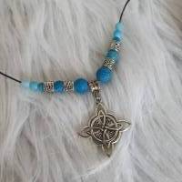 Halskette mit Anhänger im Kelten / Wikinger Look mit Türkis Perlen zum verstellen/ Unikatschmuck von Draht Elfe Bild 7