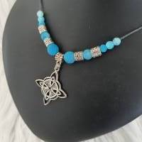 Halskette mit Anhänger im Kelten / Wikinger Look mit Türkis Perlen zum verstellen/ Unikatschmuck von Draht Elfe Bild 9