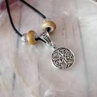 Keltischer Lebensbaum Halskette mit Großloch Perlen & Metall Perlen/ Verstellbare Keltische Kette/ Handgemachte Bild 1