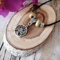 Keltischer Lebensbaum Halskette mit Großloch Perlen & Metall Perlen/ Verstellbare Keltische Kette/ Handgemachte Bild 2