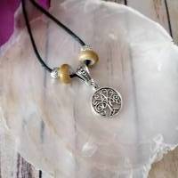 Keltischer Lebensbaum Halskette mit Großloch Perlen & Metall Perlen/ Verstellbare Keltische Kette/ Handgemachte Bild 4