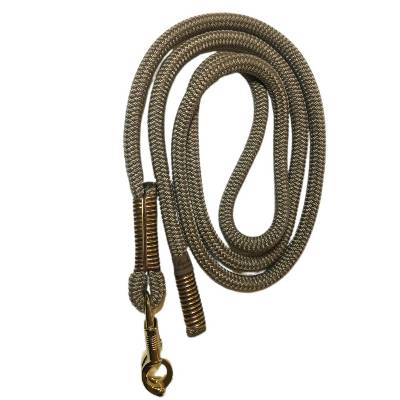 Führstrick beige, braun, gold, Anbindeseil, Anbindestrick für Pferde mit Panikhaken nach Wunsch, getakelt 