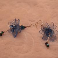 Ohrhänger in Blütenform in blau Bild 3
