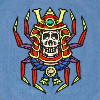 Stickdatei "Samurai skull" verschiedene Größen