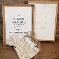 Personalisiertes Hochzeitgeschenk mit Namen und Datum, Geldgeschenk zur Hochzeit, Geschenkverpackung Brautpaar, Geschenk Bild 1