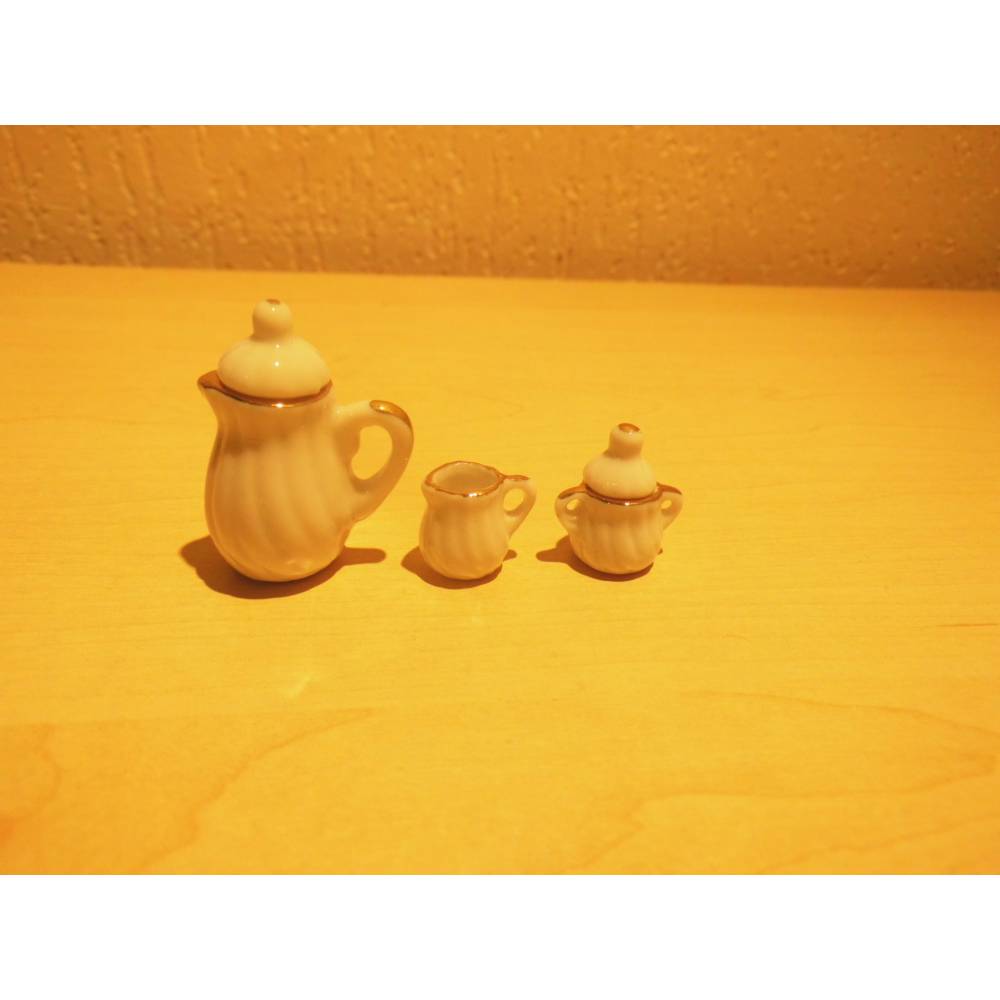 1:12 Puppenhaus Teeservice - 15-teiliges Miniatur Porzellan Set