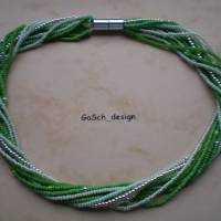Set * Fädelkette und Armband * Strippenzieher in hellgrün silberfarben Bild 2