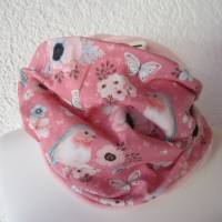 Kuscheliger Loopschal - Jersey und Fleece - rosa Rothkehlchen Bild 1