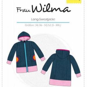 Frau Wilma - Long Sweatjacke - Papierschnittmuster - farbenmix Bild 3