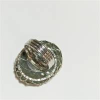 Ring mit 30 x 25 mm großem Labradorit Stein oval poliert schimmernd in wirework boho chic Bild 8