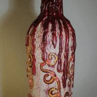 Dekoflasche ROSENBLUT Upcycling  Acrylmalerei auf einer Glasflasche Frauengeschenk zu Geburtstag Valentinstag Muttertag Bild 3