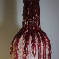 Dekoflasche ROSENBLUT Upcycling  Acrylmalerei auf einer Glasflasche Frauengeschenk zu Geburtstag Valentinstag Muttertag Bild 5