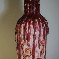 Dekoflasche ROSENBLUT Upcycling  Acrylmalerei auf einer Glasflasche Frauengeschenk zu Geburtstag Valentinstag Muttertag Bild 7