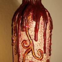 Dekoflasche ROSENBLUT Upcycling  Acrylmalerei auf einer Glasflasche Frauengeschenk zu Geburtstag Valentinstag Muttertag Bild 9