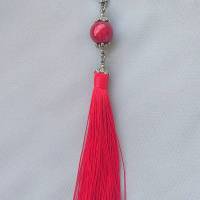 Taschenanhänger / Schlüsselanhänger mit großer Quaste / Tassel in Rot Bild 2