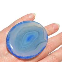 Ring Achat eisblau blau pastell mit 62 x 50 mm riesig großem Stein großer statementring very peri verstellbar Bild 1