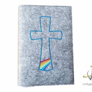 Gotteslobhülle Kreuz Regenbogen 2023 personalisierbar mit Namen + Datum Bild 3