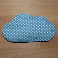 Kleines Wärmekissen "Wolke" hellblau mit Punkten, mit Inlett, 19 x 10 cm, Biobaumwolle, Handarbeit Bild 1