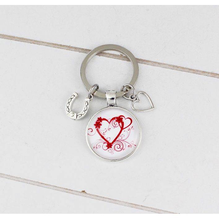 Schlüsselanhänger Schutzengelchen rot für die Liebe mit Grußkarte Geschenk 