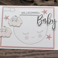 Glückwunschkarte zur Geburt für ein Mädchen, Babykarte, Karte zur Taufe Bild 1