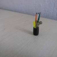 Miniatur Stifte mit Köcher, Schere und Lineal zur Dekoration oder zum Basteln für Geschenke oder Puppenhaus Bild 1