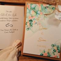 Personalisiertes Hochzeitgeschenk, Geldgeschenk mit Namen und Datum zur Hochzeit, Geschenkverpackung Brautpaar floral Bild 4