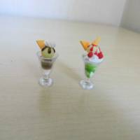 Miniatur Speisen - Eisbecher -  Dekoration im Puppenhaus oder zum Basteln für den Feengarten Bild 2
