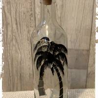 Flasche mit Beleuchtung/Lichterkette im Korken - Aufdruck "Palmen" Bild 2