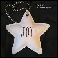 Deko-Weihnachtsstern "Joy" - aus Vintage-Baumwollstoff 60er Jahre - von he-ART by helen Bild 2