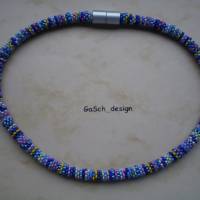 Häkelkette, gehäkelte Perlenkette * Superblaues Sammelsurium Bild 3