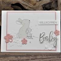 Glückwunschkarte zur Geburt für ein Mädchen, Babykarte, Karte zur Taufe Bild 2